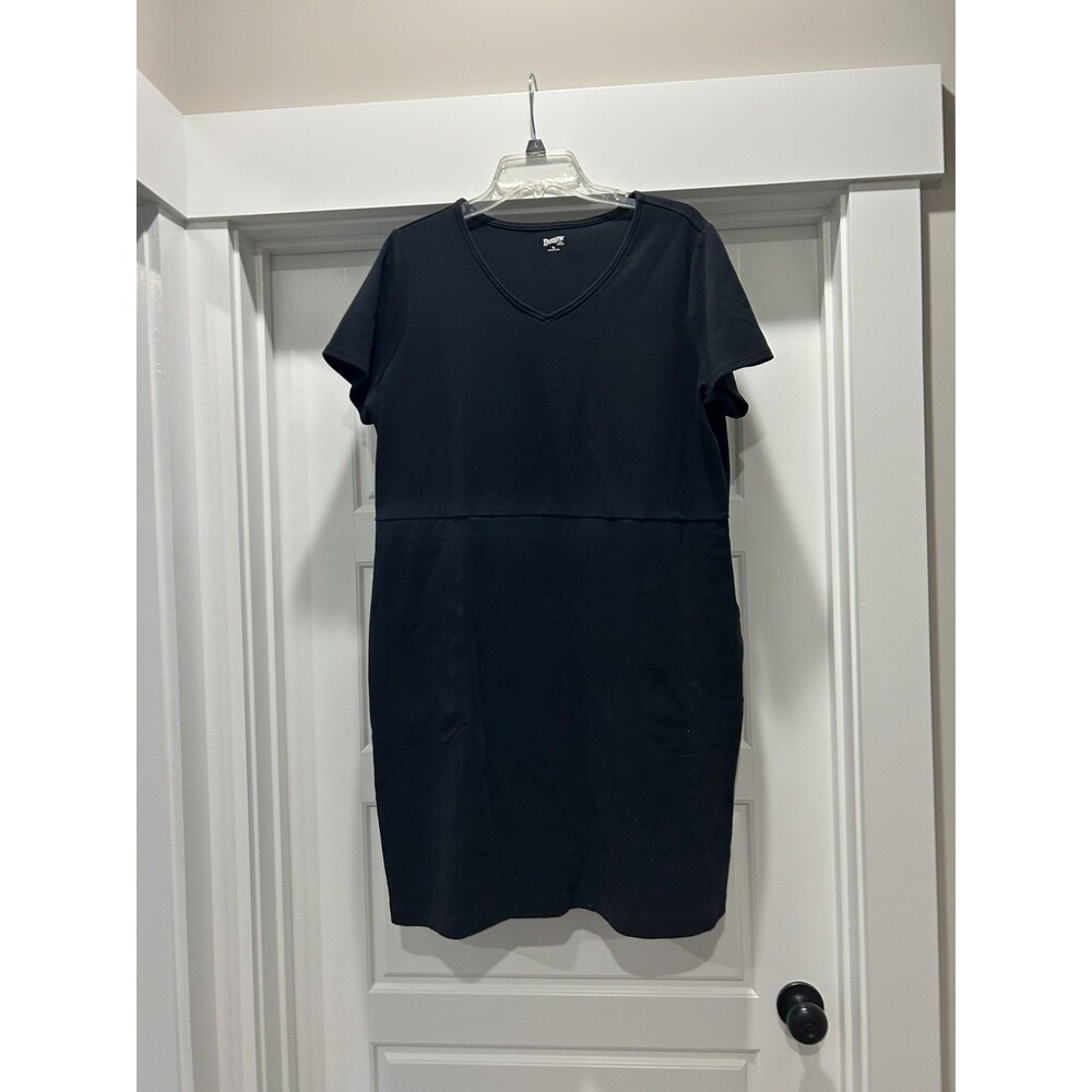 Duluth Trading Co Classic Dress Size XL Black Short Sleeve Pocket Active casual